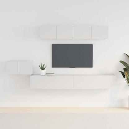 Ensemble de 5 meubles TV vidaXL blanc en bois d'ingénierie