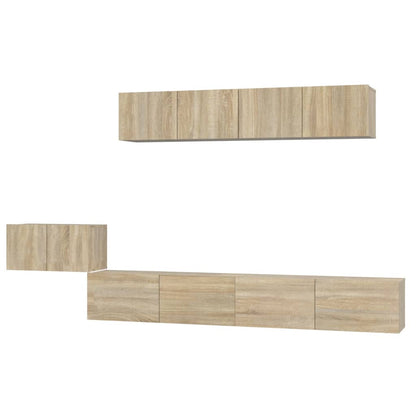 vidaXL Meuble TV 5 pièces Bois d'ingénierie Chêne Sonoma
