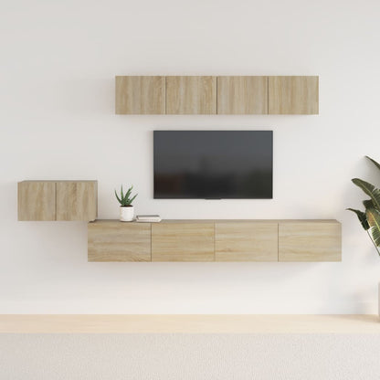 vidaXL Meuble TV 5 pièces Bois d'ingénierie Chêne Sonoma