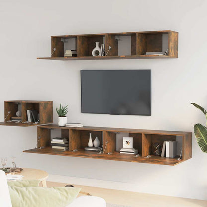 vidaXL Ensemble meuble TV 5 pcs chêne fumé Aggloméré