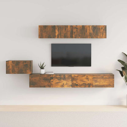 vidaXL Ensemble meuble TV 5 pcs chêne fumé Aggloméré