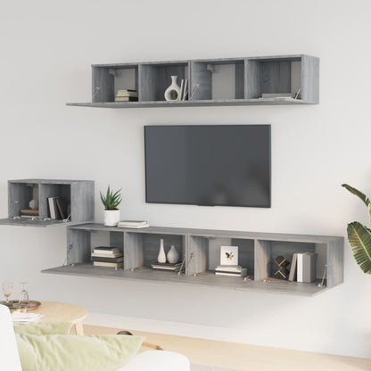 vidaXL Ensemble de meubles TV 5 pcs Gris sonoma Aggloméré