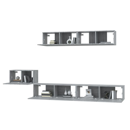 vidaXL Ensemble de meubles TV 5 pcs Gris sonoma Aggloméré