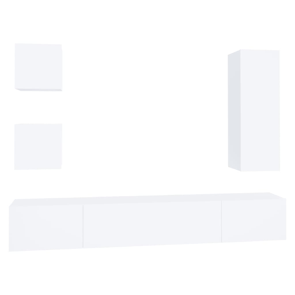Ensemble de 5 meubles TV vidaXL blanc en bois d'ingénierie