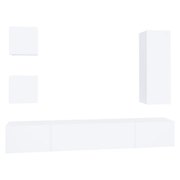 Ensemble de 5 meubles TV vidaXL blanc en bois d'ingénierie