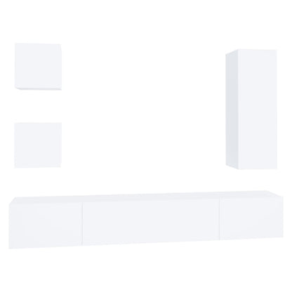 Ensemble de 5 meubles TV vidaXL blanc en bois d'ingénierie
