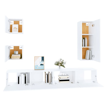 Ensemble de 5 meubles TV vidaXL blanc en bois d'ingénierie