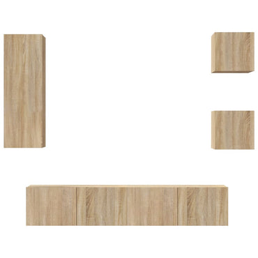 vidaXL Meuble TV 5 pièces Bois d'ingénierie Chêne Sonoma