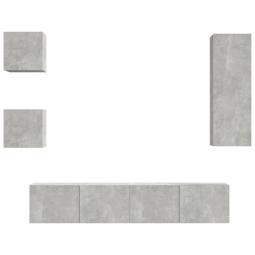 vidaXL Meuble TV 5 pcs Gris béton Aggloméré