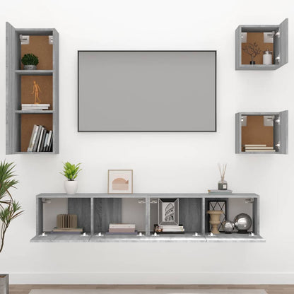 vidaXL Ensemble de meubles TV 5 pcs Gris sonoma Aggloméré