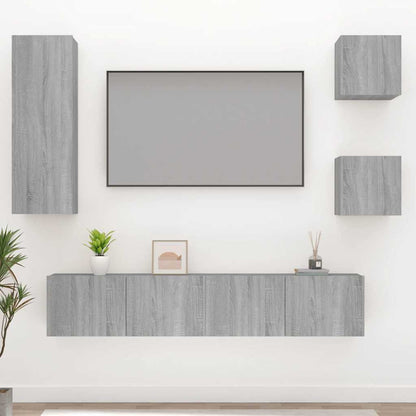 vidaXL Ensemble de meubles TV 5 pcs Gris sonoma Aggloméré