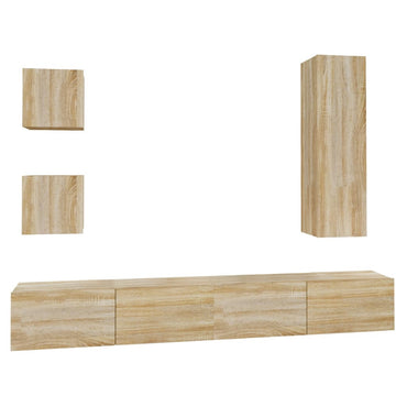 vidaXL Meuble TV 5 pièces Bois d'ingénierie Chêne Sonoma