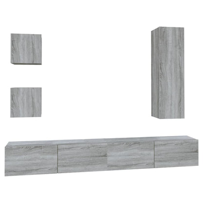 vidaXL Ensemble de meubles TV 5 pcs Gris sonoma Aggloméré