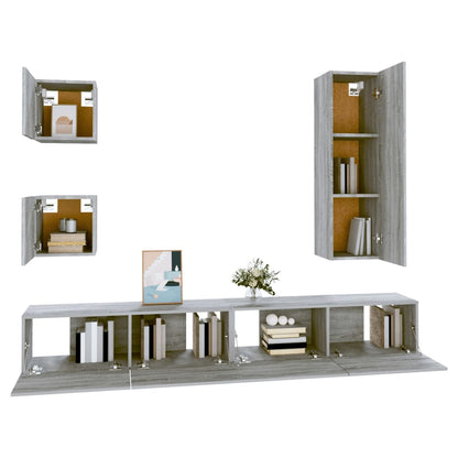 vidaXL Ensemble de meubles TV 5 pcs Gris sonoma Aggloméré