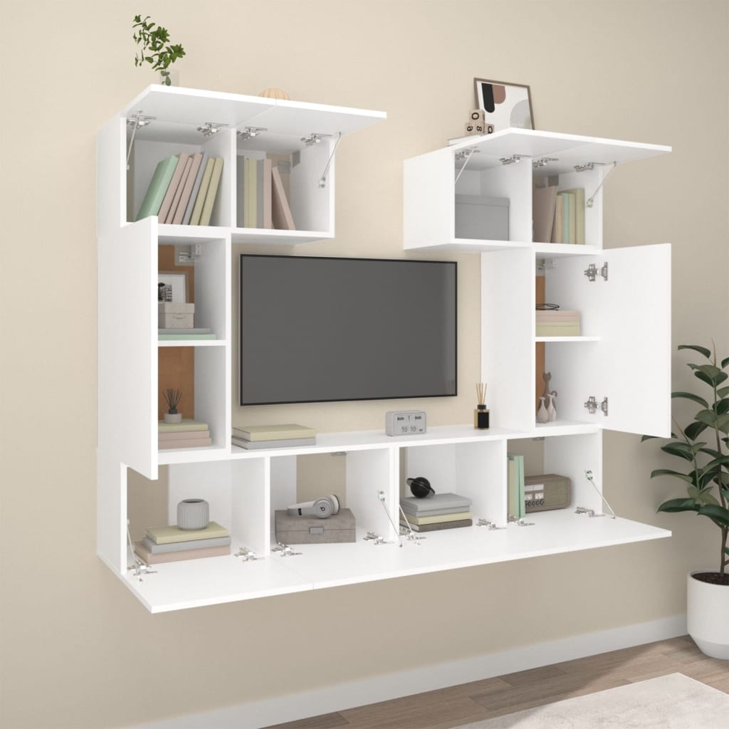 vidaXL Ensemble de 6 meubles TV blanc en bois d'ingénierie