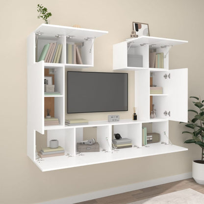 vidaXL Ensemble de 6 meubles TV blanc en bois d'ingénierie