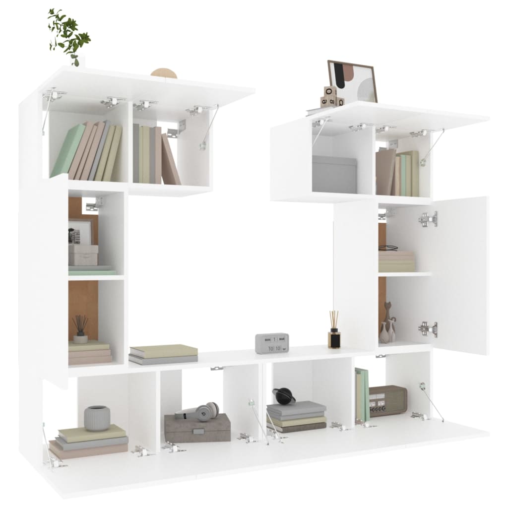 vidaXL Ensemble de 6 meubles TV blanc en bois d'ingénierie