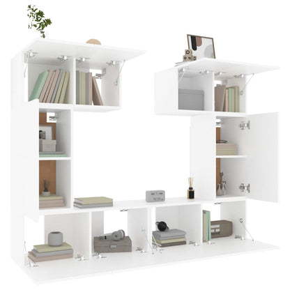 vidaXL Ensemble de 6 meubles TV blanc en bois d'ingénierie