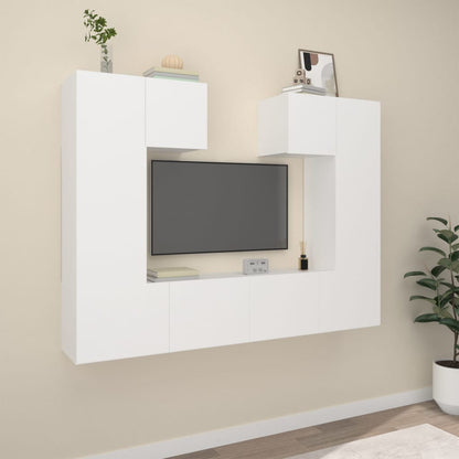 vidaXL Ensemble de 6 meubles TV blanc en bois d'ingénierie