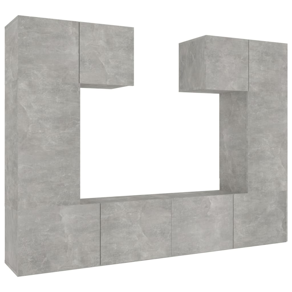vidaXL Ensemble de 6 meubles TV gris béton, bois d'ingénierie