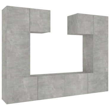 vidaXL Ensemble de 6 meubles TV gris béton, bois d'ingénierie