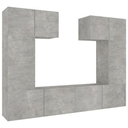 vidaXL Ensemble de 6 meubles TV gris béton, bois d'ingénierie