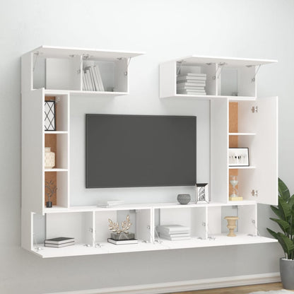 vidaXL Ensemble de meubles TV 6 pcs Blanc Bois d'ingénierie