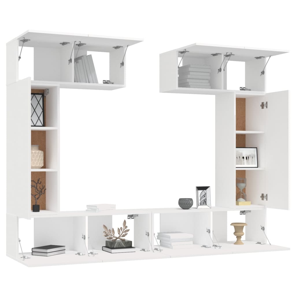 vidaXL Ensemble de meubles TV 6 pcs Blanc Bois d'ingénierie