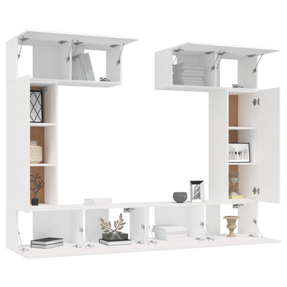 vidaXL Ensemble de meubles TV 6 pcs Blanc Bois d'ingénierie