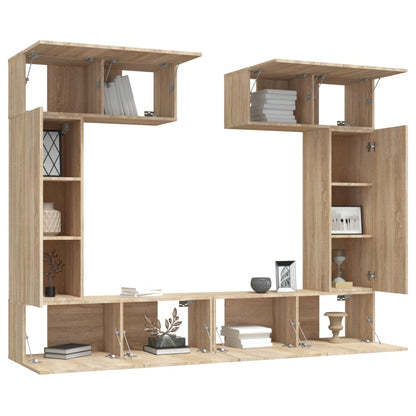 vidaXL 6-tlg. TV-Schrank-Set Sonoma-Eiche Holzwerkstoff