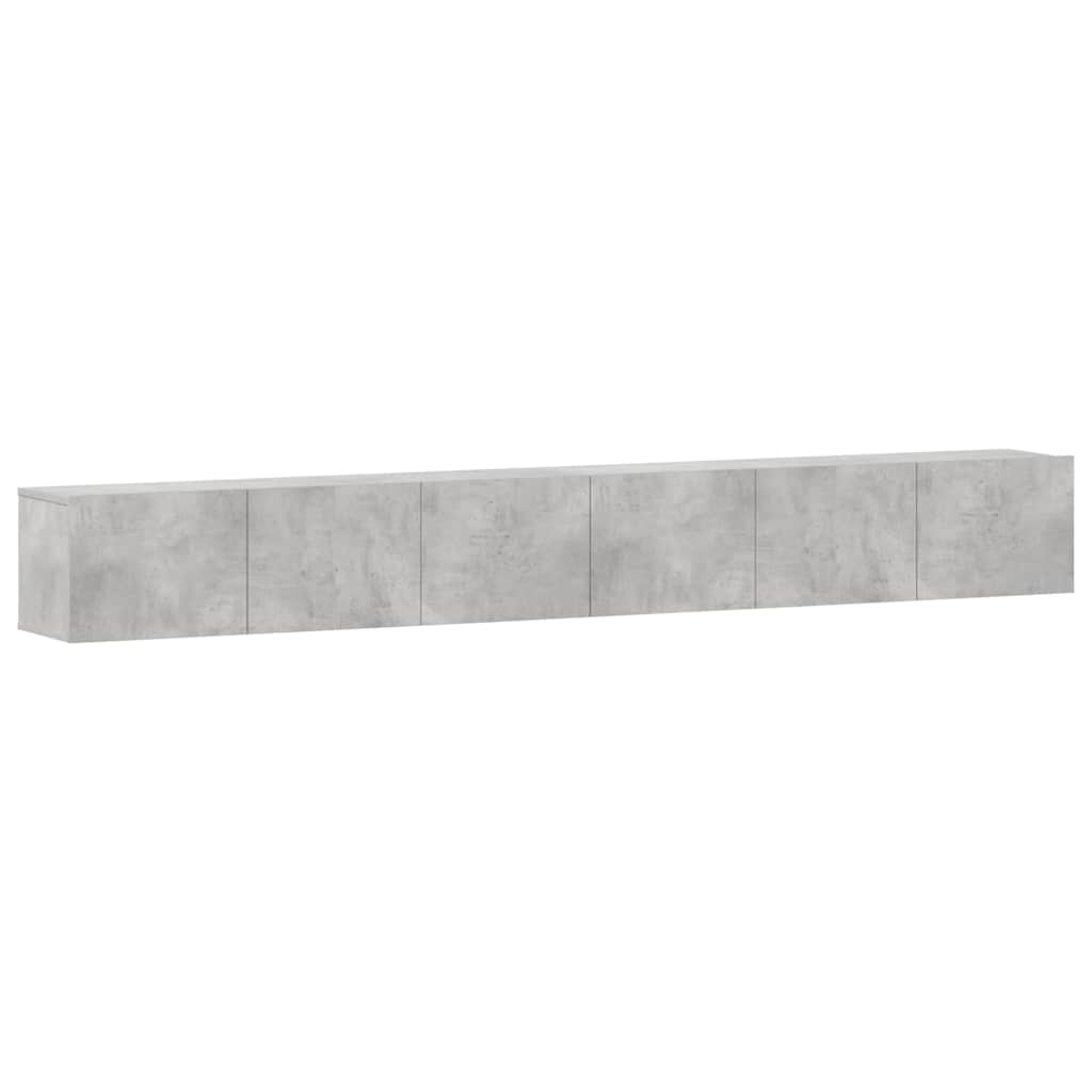 vidaXL Meuble TV 3 pcs. Gris béton Bois d'ingénierie