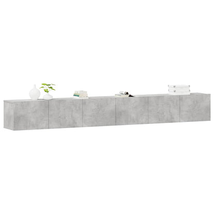 vidaXL Meuble TV 3 pcs. Gris béton Bois d'ingénierie