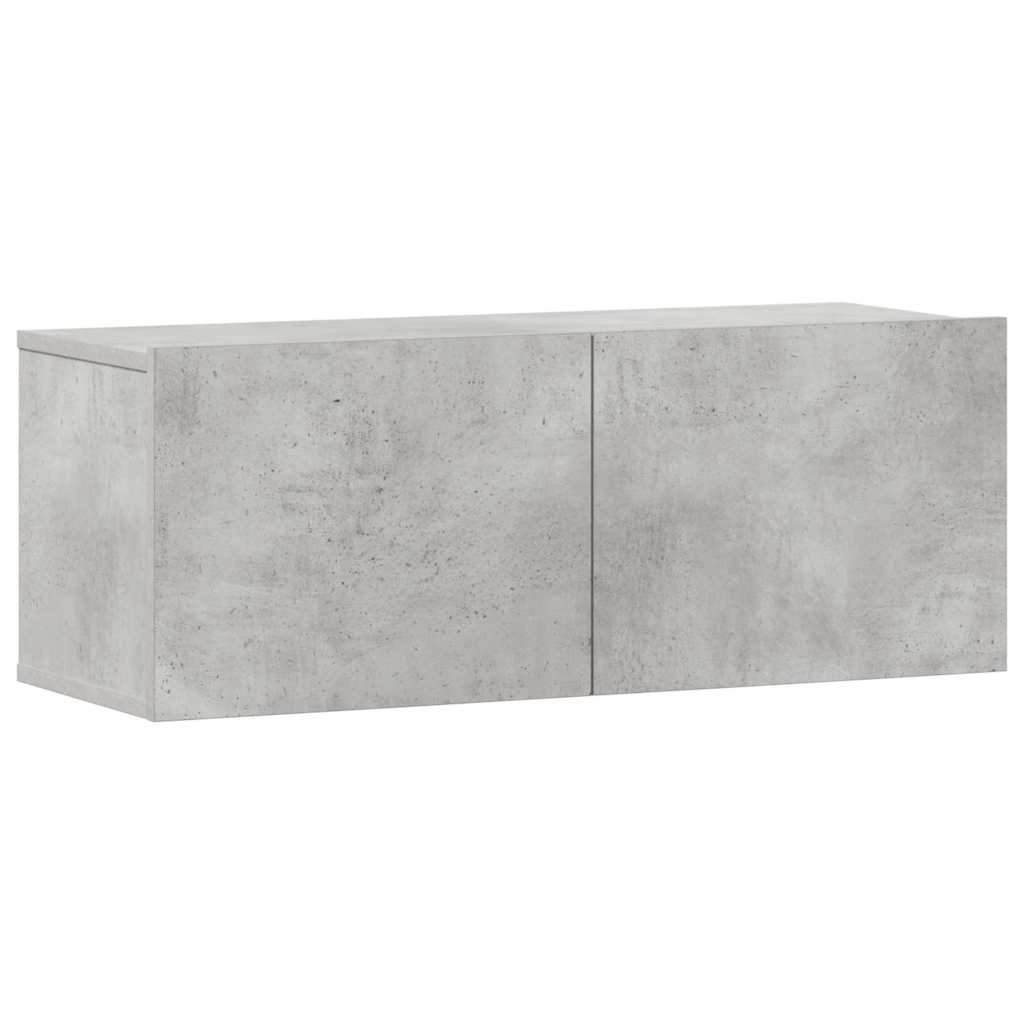 vidaXL Meuble TV 3 pcs. Gris béton Bois d'ingénierie