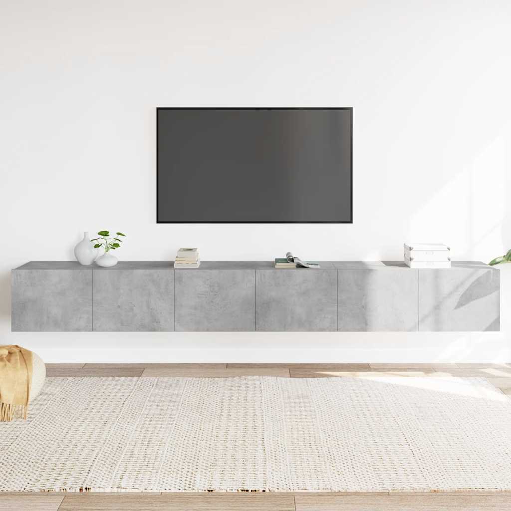 vidaXL Meuble TV 3 pcs. Gris béton Bois d'ingénierie