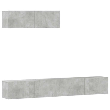 vidaXL Meuble TV 3 pcs. Gris béton Bois d'ingénierie