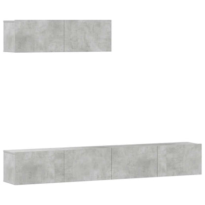 vidaXL Meuble TV 3 pcs. Gris béton Bois d'ingénierie