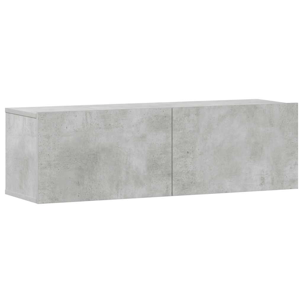 vidaXL Meuble TV 3 pcs. Gris béton Bois d'ingénierie