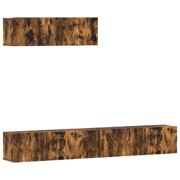 vidaXL Meuble TV 3 pcs Chêne fumé Bois d'ingénierie