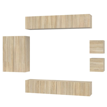vidaXL 8-tlg. TV-Schrank-Set Sonoma-Eiche Holzwerkstoff