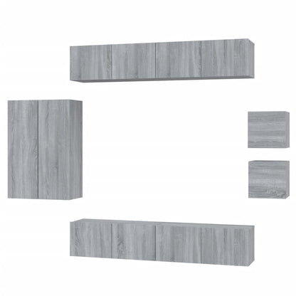vidaXL Ensemble de meubles TV 8 pcs Gris Sonoma Aggloméré