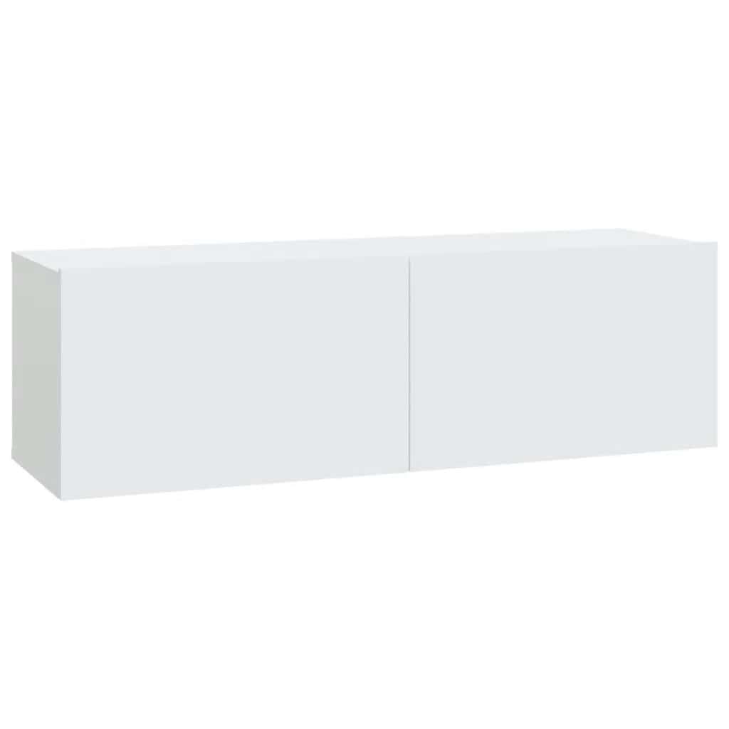 vidaXL Meuble TV, 8 pcs, Blanc, Bois d'ingénierie