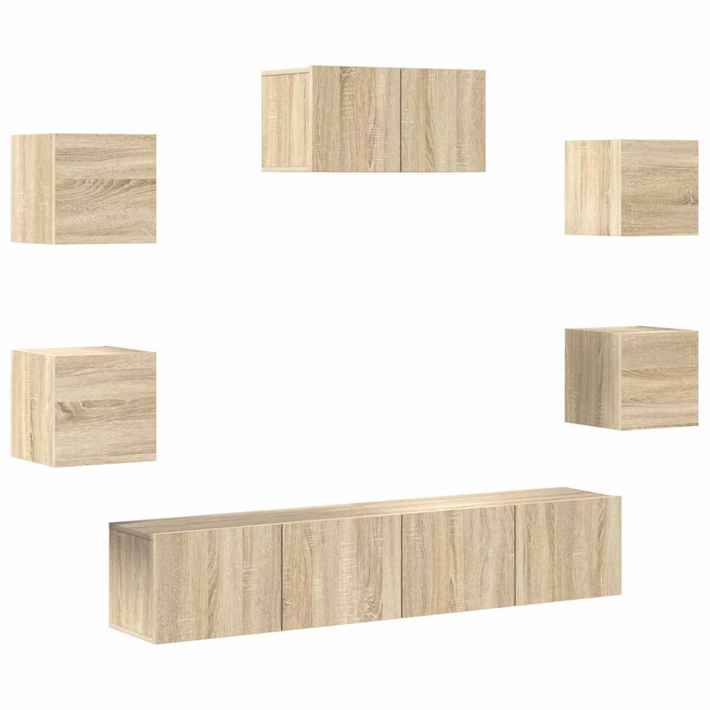 vidaXL Meuble TV 7 pcs Aggloméré Chêne Sonoma