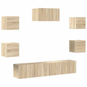 vidaXL Meuble TV 7 pcs Aggloméré Chêne Sonoma