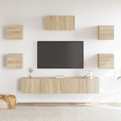 vidaXL Meuble TV 7 pcs Aggloméré Chêne Sonoma