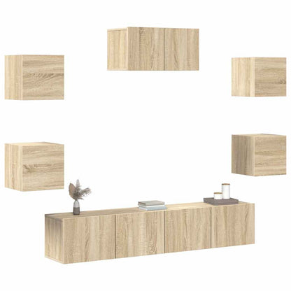 vidaXL Meuble TV 7 pcs Aggloméré Chêne Sonoma