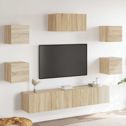 vidaXL Meuble TV 7 pcs Aggloméré Chêne Sonoma