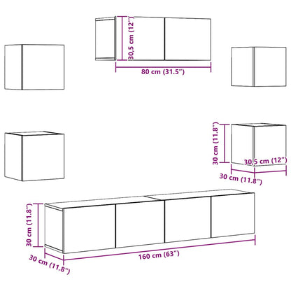 vidaXL Meuble TV 7 pcs Aggloméré Chêne Sonoma