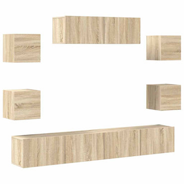 vidaXL Ensemble de meubles TV 7 pcs Bois d'ingénierie chêne sonoma