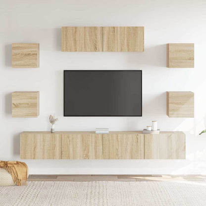 vidaXL Ensemble de meubles TV 7 pcs Bois d'ingénierie chêne sonoma