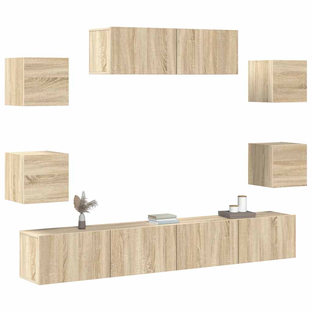 vidaXL Ensemble de meubles TV 7 pcs Bois d'ingénierie chêne sonoma